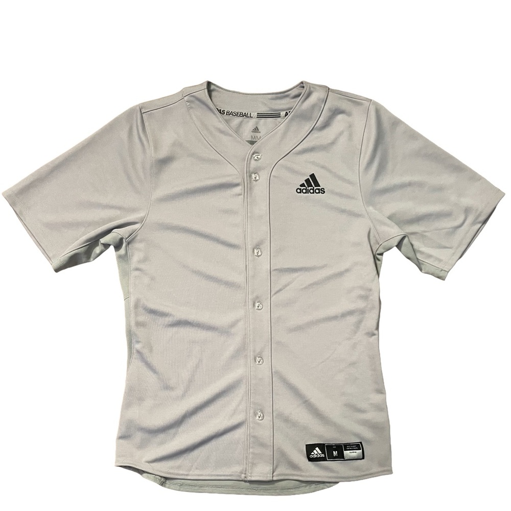 Adidas Light Gray Baseball Jersey Medium